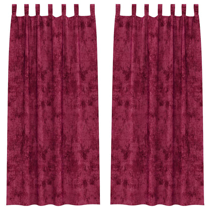 Curtain with Curtains 2 pcs Wine red 260 x 140 cm Velvet