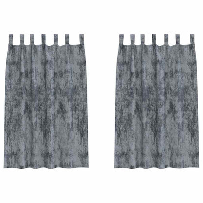 Curtain with Curtains 2 pcs Silver grey 175 x 140 cm Velvet