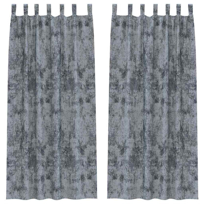 Curtain with Curtains 2 pcs Silver grey 260 x 140 cm Velvet