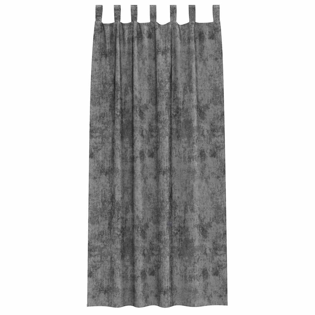 Curtain with Curtains 2 pcs Grey 225 x 140 cm Velvet