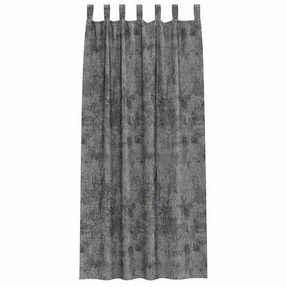 Curtain with Curtains 2 pcs Grey 225 x 140 cm Velvet