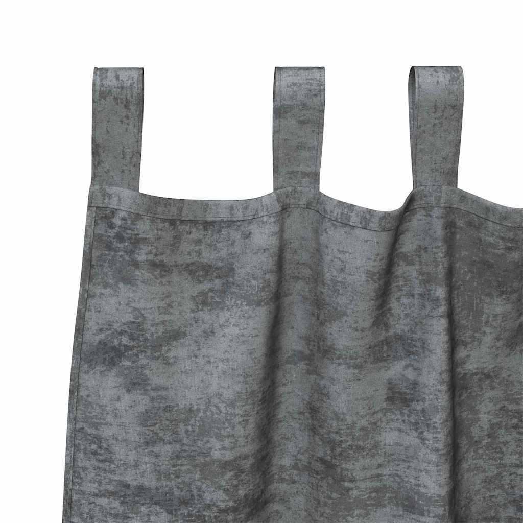 Curtain with Curtains 2 pcs Grey 245 x 140 cm Velvet