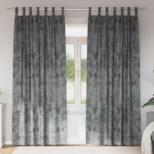 Curtain with Curtains 2 pcs Grey 245 x 140 cm Velvet