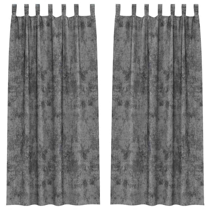 Curtain with Curtains 2 pcs Grey 245 x 140 cm Velvet