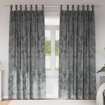 Curtain with Curtains 2 pcs Grey 260 x 140 cm Velvet