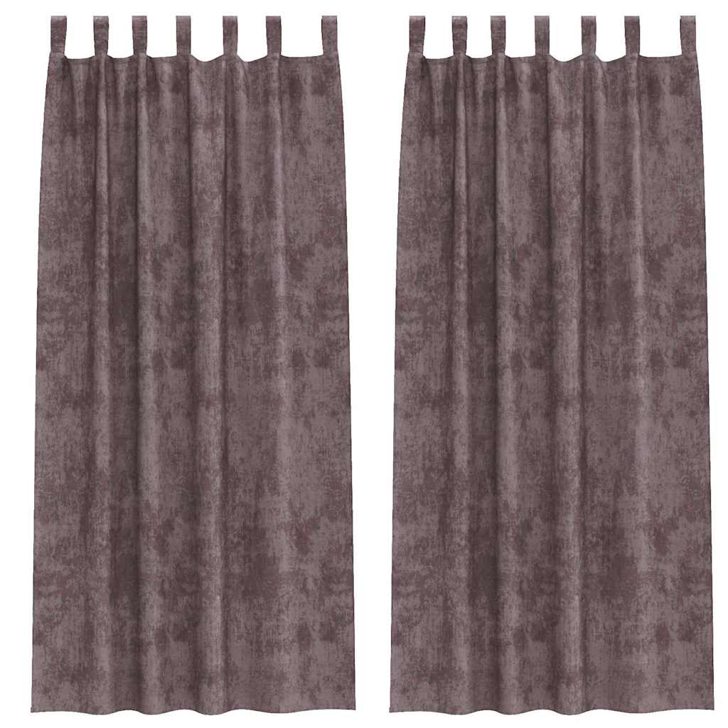 Curtain with Curtains 2 pcs Brown 225 x 140 cm Velvet