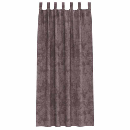 Curtain with Curtains 2 pcs Brown 245 x 140 cm Velvet