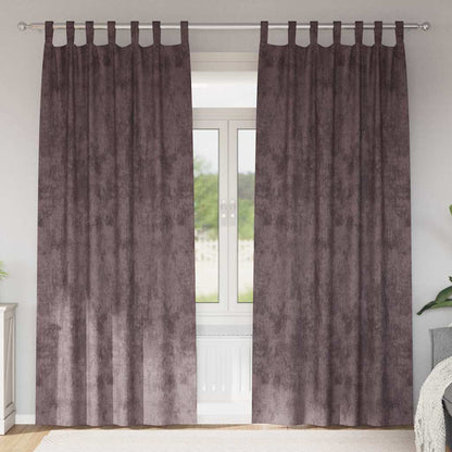 Curtain with Curtains 2 pcs Brown 260 x 140 cm Velvet