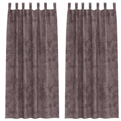 Curtain with Curtains 2 pcs Brown 260 x 140 cm Velvet
