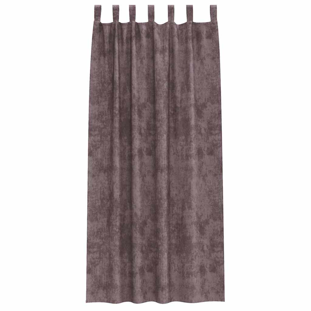 Curtain with Curtains 2 pcs Brown 260 x 140 cm Velvet