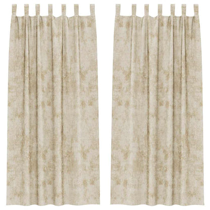 Curtain with Curtains 2 pcs Cream 245 x 140 cm Velvet
