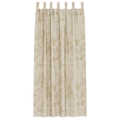 Curtain with Curtains 2 pcs Cream 245 x 140 cm Velvet
