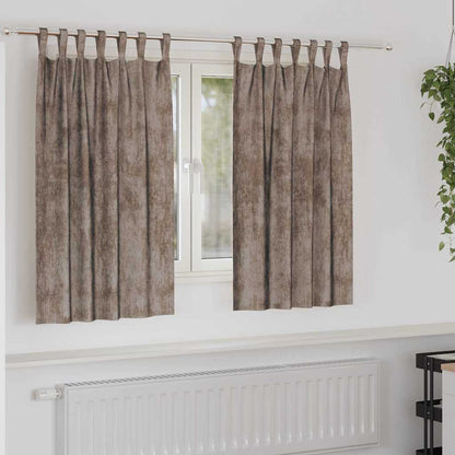 Curtain with Curtains 2 pcs Cappuccino 140 x 140 cm Velvet