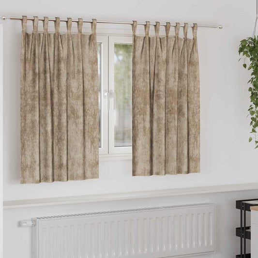 Curtain with Curtains 2 pcs Champagne 140 x 140 cm Velvet