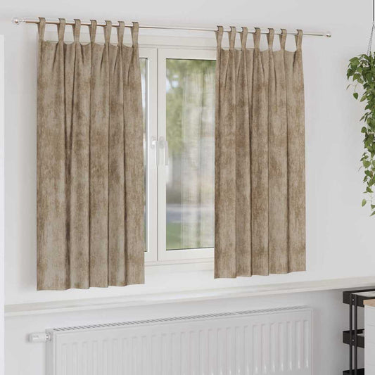 Curtain with Curtains 2 pcs Champagne 175 x 140 cm Velvet