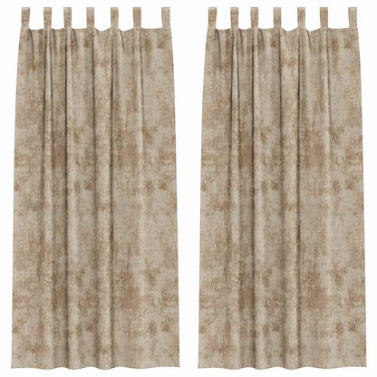 Curtain with Curtains 2 pcs Champagne 225 x 140 cm Velvet