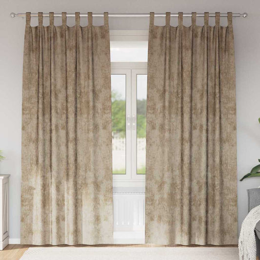Curtain with Curtains 2 pcs Champagne 260 x 140 cm Velvet