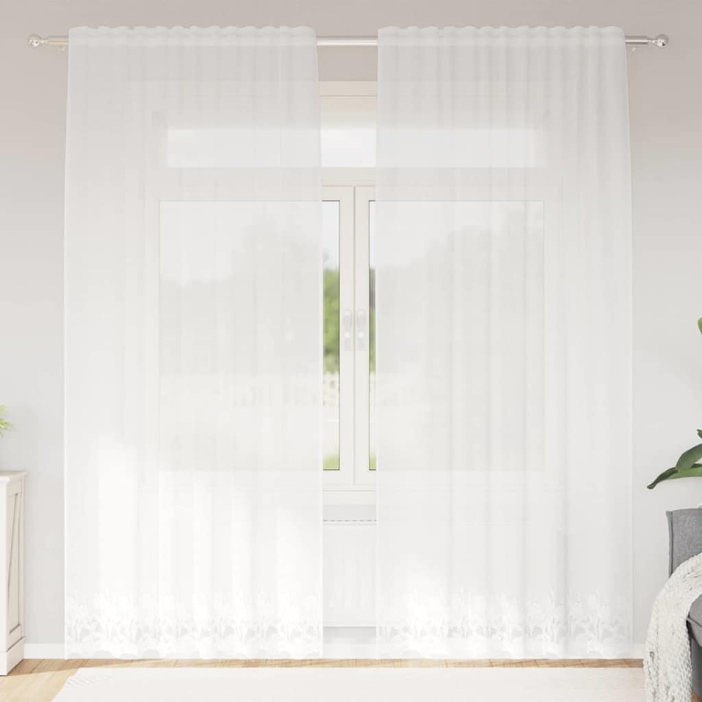 Curtains with Curtains White 150x245cm Polyester