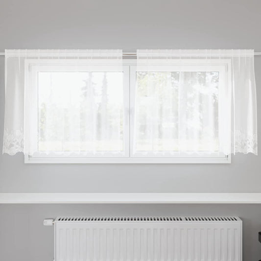 Curtains with Curtains White 200x100cm Polyester