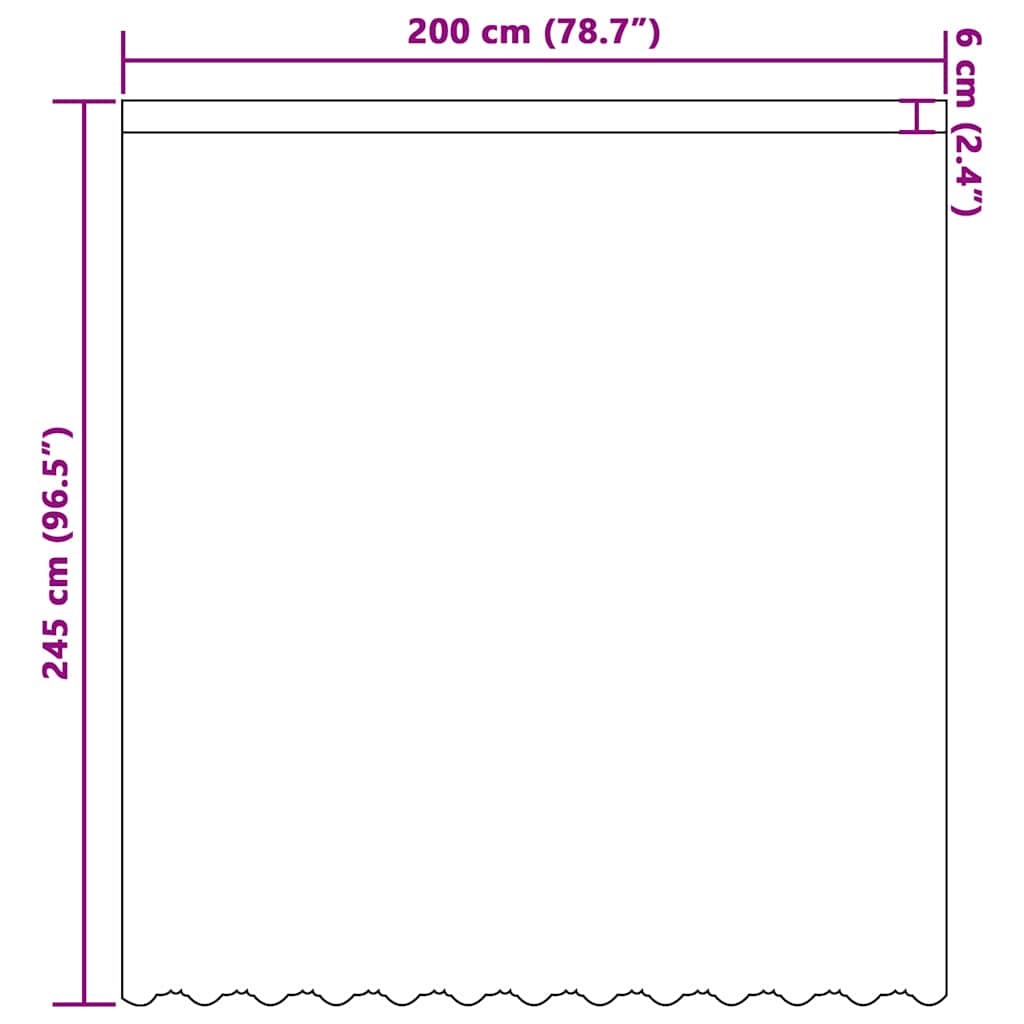 Curtains with Curtains White 200x245cm Polyester