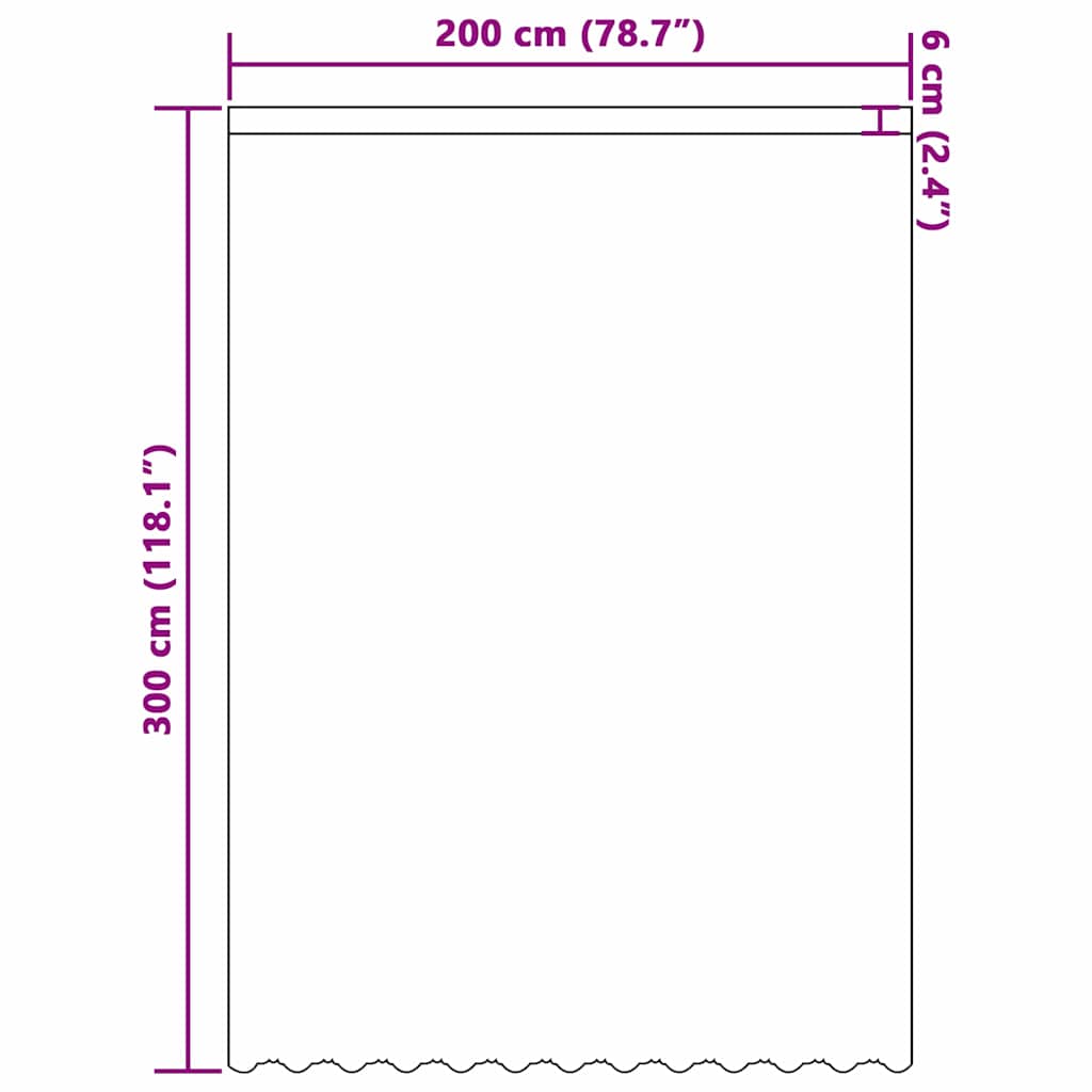 Curtains with Curtains White 200x300cm Polyester