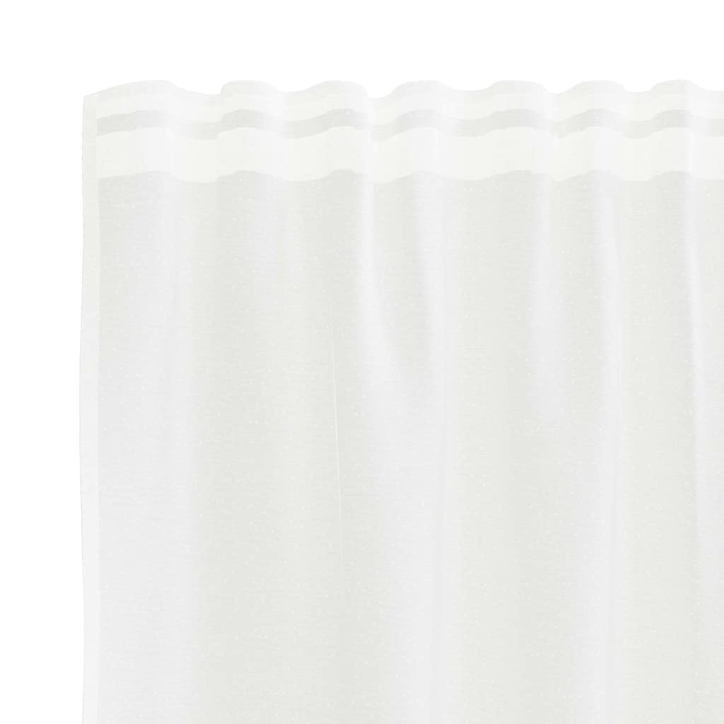 Lace Curtain with Curtains Floral White 245 x 900 cm Polyester