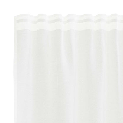 Lace Curtain with Curtains Floral White 245 x 900 cm Polyester