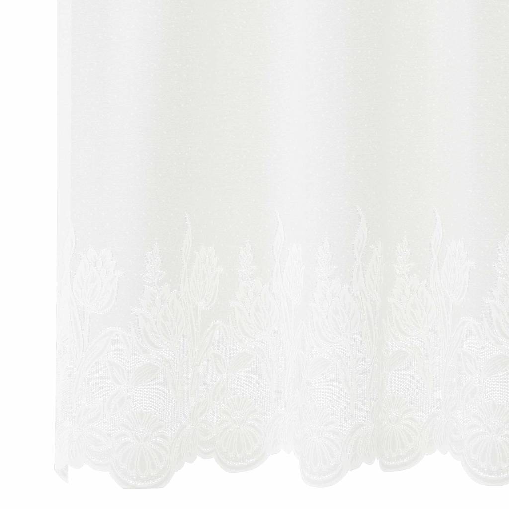 Lace Curtain with Curtains Floral White 245 x 900 cm Polyester