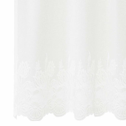 Lace Curtain with Curtains Floral White 245 x 900 cm Polyester