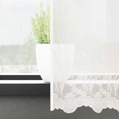 Lace Curtain with Curtains Floral White 245 x 900 cm Polyester