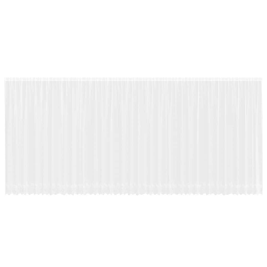 Lace Curtain with Curtains Floral White 245 x 900 cm Polyester