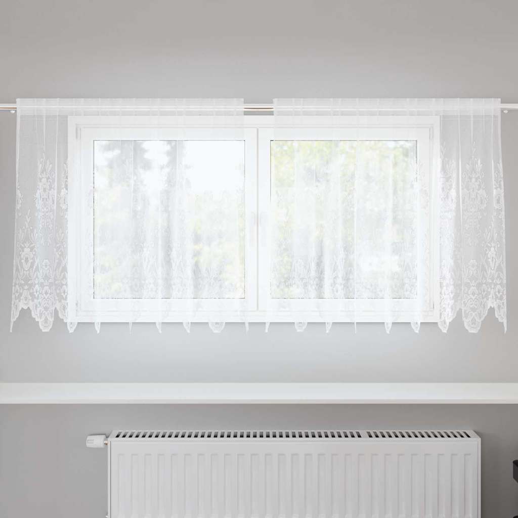 Curtains with Curtains White 200x100cm Polyester