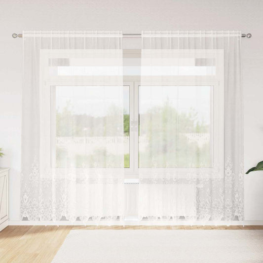 Curtains with Curtains White 200x200cm Polyester