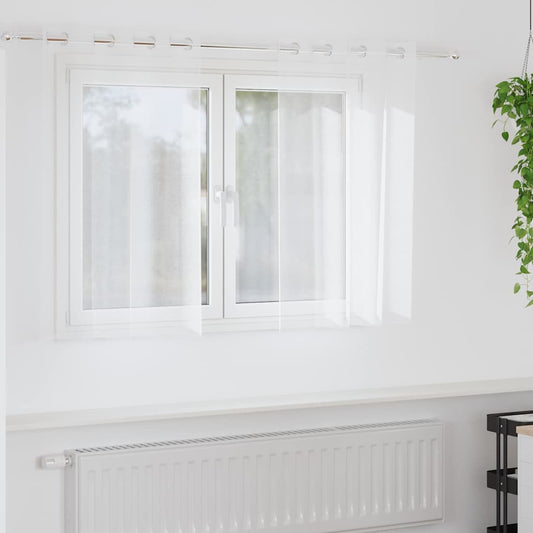 Curtains with Curtains 2 pcs White 140x140cm Polyester