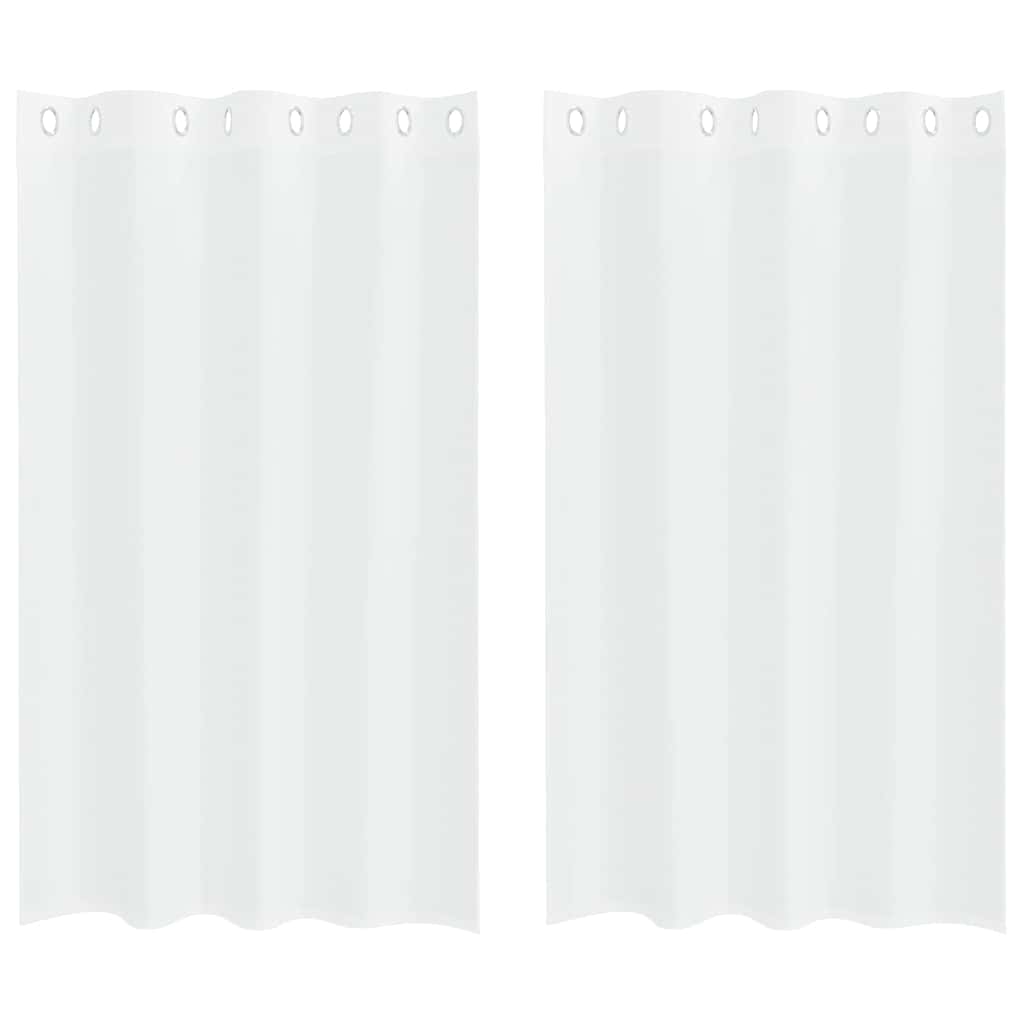 Curtains with Curtains 2 pcs White 140x175cm Polyester