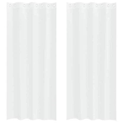 Curtains with Curtains 2 pcs White 140x260cm Polyester