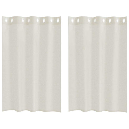 Curtains with Curtains 2 pcs Cream 140x140cm Polyester