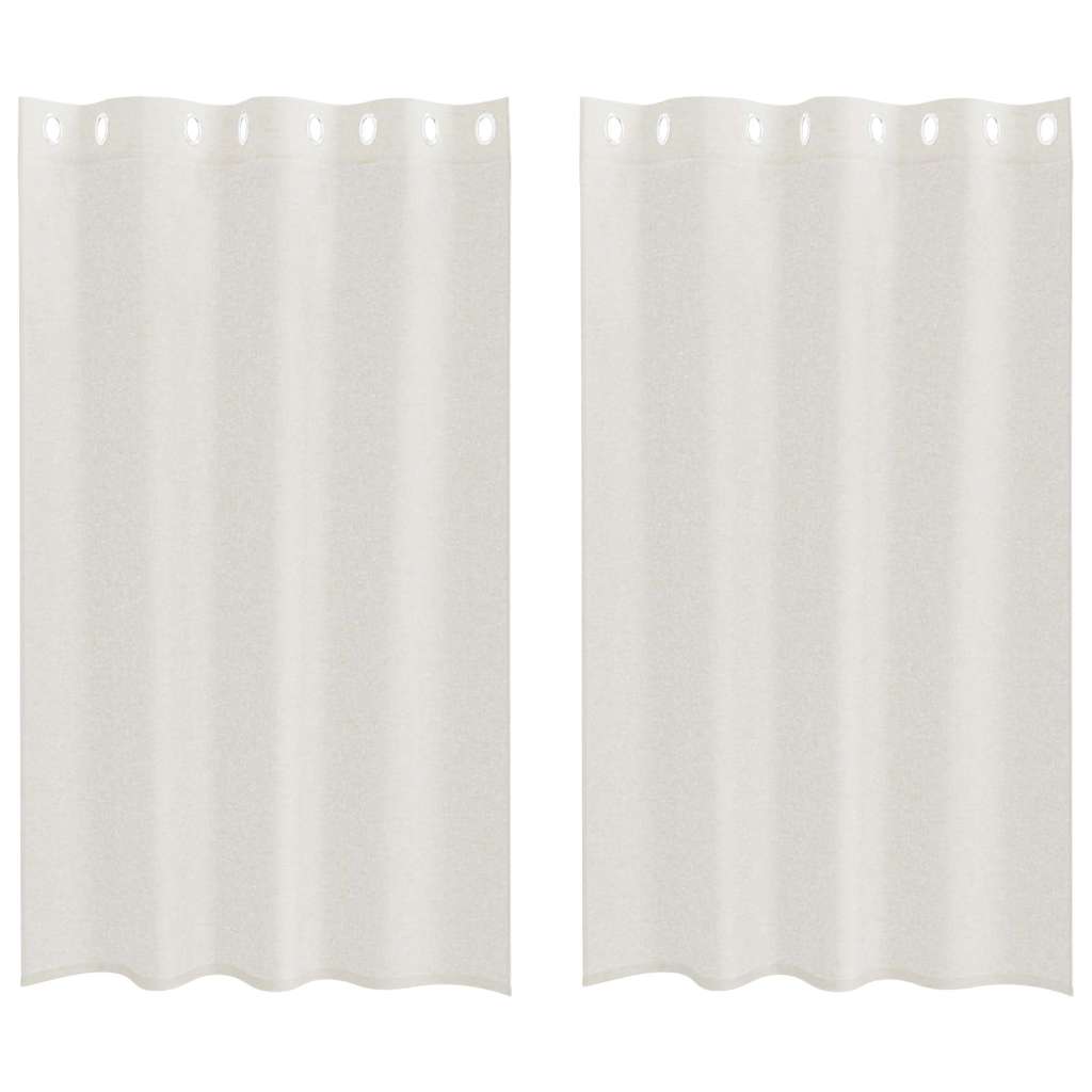 Curtains with Curtains 2 pcs Cream 140x175cm Polyester