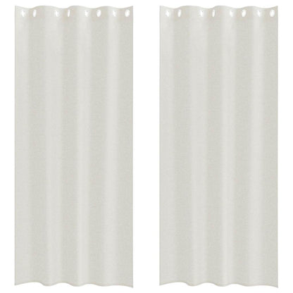 Curtains with Curtains 2 pcs Cream 140x245cm Polyester