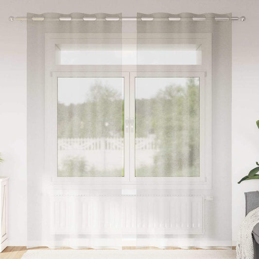 Curtains with Curtains 2 pcs Cream 140x260cm Polyester