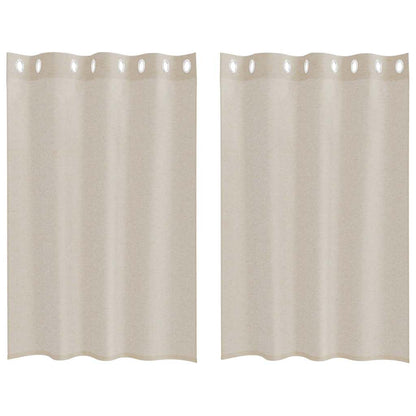 Curtains with Curtains 2 pcs Sand 140x140cm Polyester