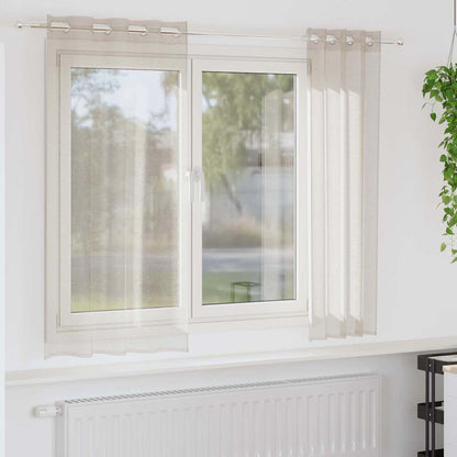 Curtains with Curtains 2 pcs Sand 140x175cm Polyester