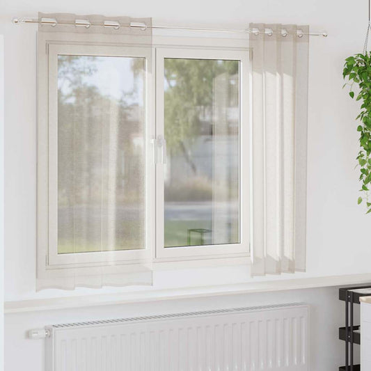 Curtains with Curtains 2 pcs Sand 140x175cm Polyester