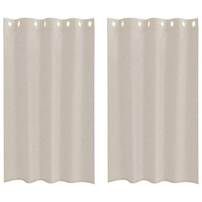 Curtains with Curtains 2 pcs Sand 140x175cm Polyester