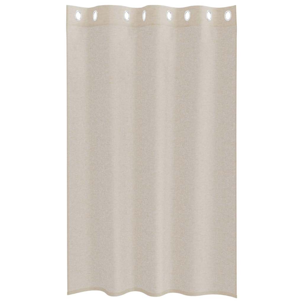 Curtains with Curtains 2 pcs Sand 140x175cm Polyester