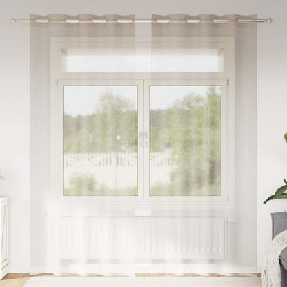 Curtains with Curtains 2 pcs Sand 140x225cm Polyester
