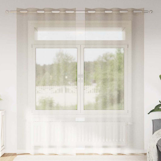 Curtains with Curtains 2 pcs Sand 140x225cm Polyester
