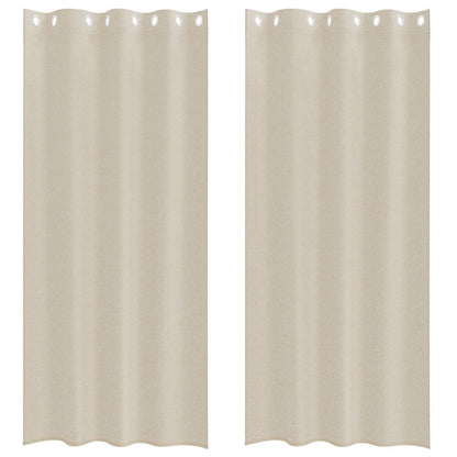 Curtains with Curtains 2 pcs Sand 140x245cm Polyester