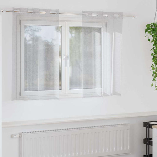 Curtains with Curtains 2 pcs Light grey 140x140cm Polyester