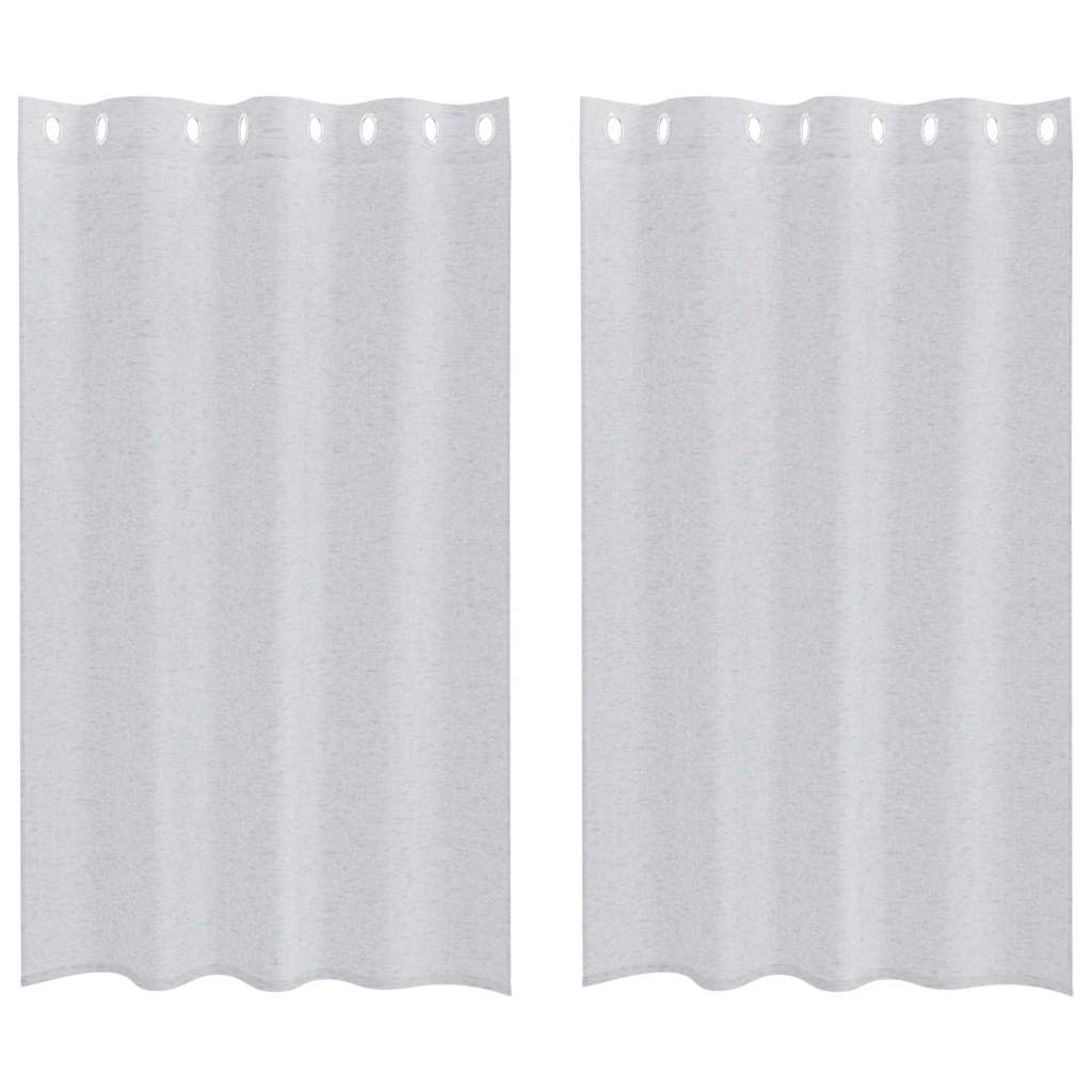 Curtains with Curtains 2 pcs Light grey 140x175cm Polyester
